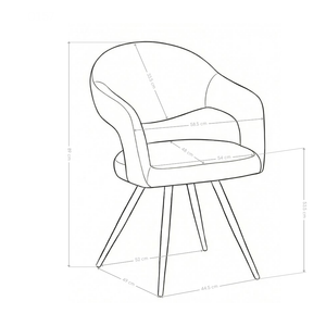 Krzesło Do Jadalni Tapicerowane Nowoczesne Loft Nogi Stalowe Czarne 0157