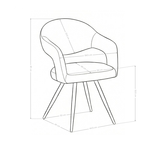 Krzesło Do Jadalni Tapicerowane Nowoczesne Loft Nogi Stalowe Czarne 0157