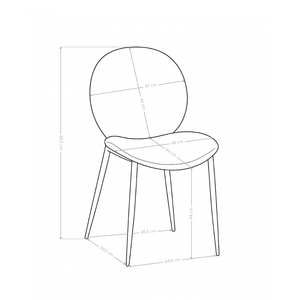 Krzesło Do Jadalni Welurowe Stalowe Nogi Malowane Proszkowo 25035