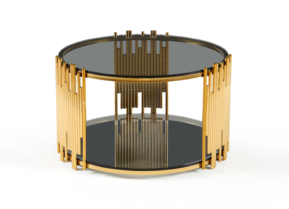 Nowoczesny stolik kawowy okrągły z szkła Nexus 80cm