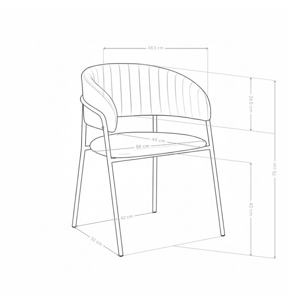 Krzesło Do Jadalni Welurowe Glamour Z Złotymi Nogami Stalowymi 331