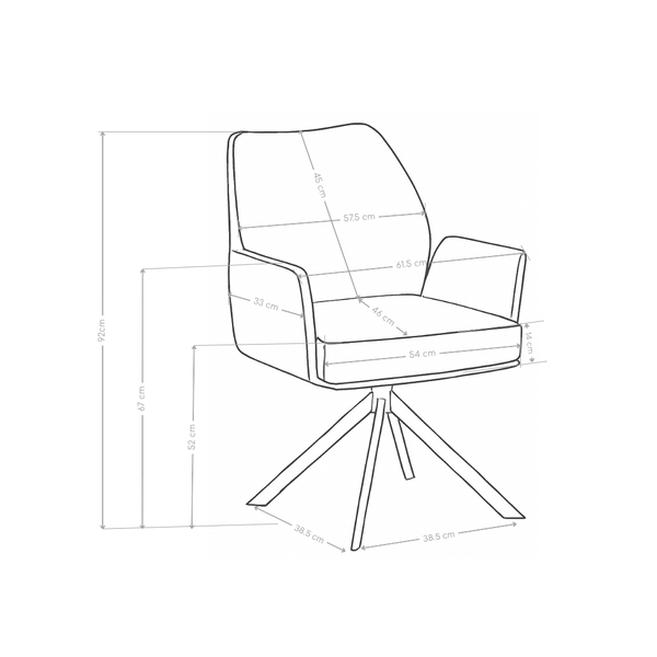 Krzesło do jadalni obrotowe z miękkiej tapicerki Shade