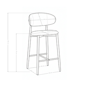 Hoker Barowy Tapicerowany Loftowy Metalowa Rama w Kolorze Drewna 6083H