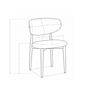 Krzesło Do Jadalni Tapicerowane Loft Metalowa Rama w Kolorze Drewna 6083