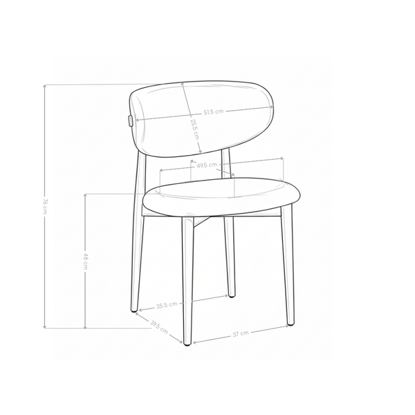 Krzesło Do Jadalni Tapicerowane Loft Metalowa Rama w Kolorze Drewna 6083