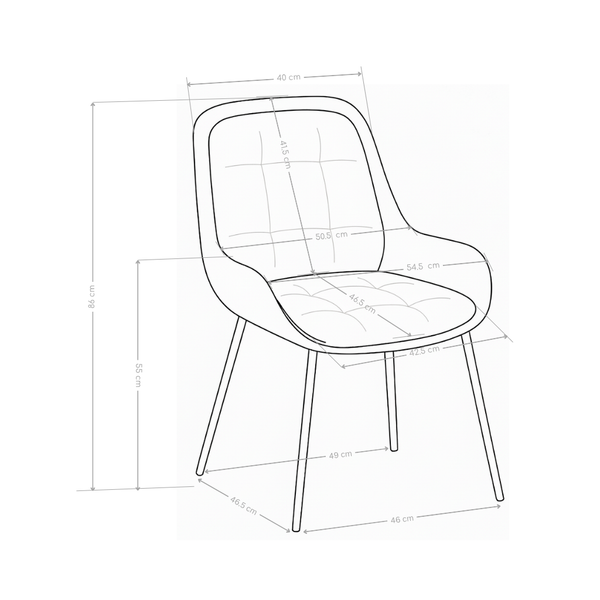 Krzesło do jadalni z miękkiej tapicerki Nest