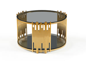 Nowoczesny stolik kawowy okrągły z szkła Nexus 80cm