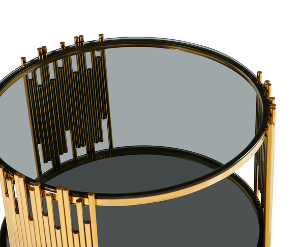 Nowoczesny stolik kawowy okrągły z szkła Nexus 80cm