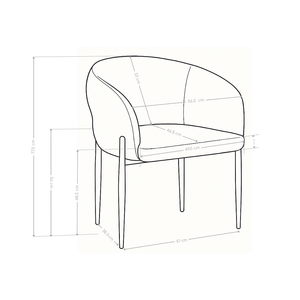 Krzesło do jadalni z miękkiej tapicerki Zurich