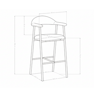 Hoker Barowy Tapicerowany Loft Stalowa Rama w Kolorze Drewna 6326H