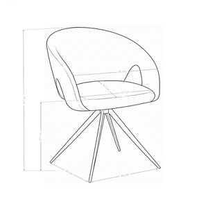 Krzesło do jadalni obrotowe z miękkiej tapicerki Paris