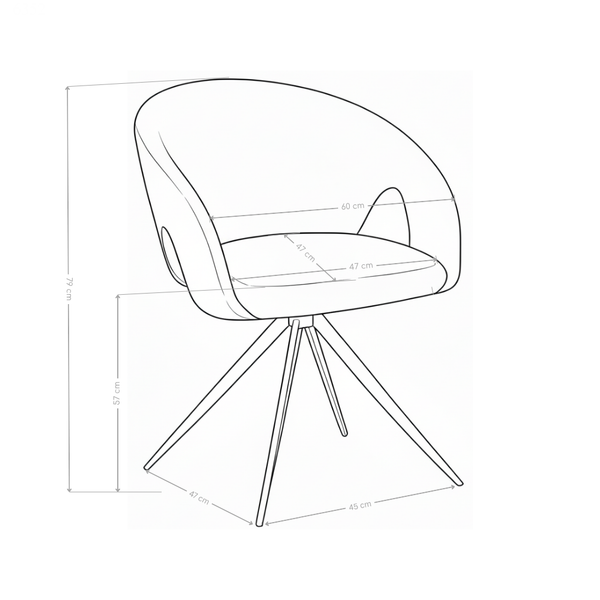 Krzesło do jadalni obrotowe z miękkiej tapicerki Paris