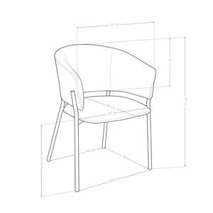 Krzesło Do Jadalni Tapicerowane Loft Nogi Stalowe Malowane Proszkowo 6364