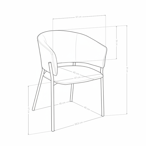 Krzesło Do Jadalni Tapicerowane Loft Nogi Stalowe Malowane Proszkowo 6364