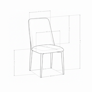 Krzesło Do Jadalni Tapicerowane Nogi Metalowe W Kolorze Drewna 6385