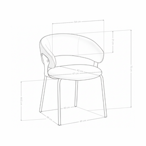 Krzesło Do Jadalni Tapicerowane Nogi Metalowe Czarne Z Oparciem 6393