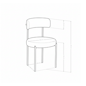 Krzesło Do Jadalni Tapicerowane Bouclé Loft Nogi Metalowe Czarne 667