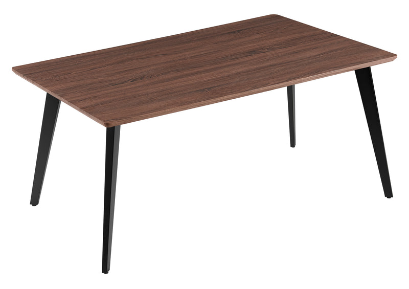 Stół Do Jadalni Prostokątny Nogi Metalowe Czarne Loftowy HT-10 — Orzech Brązowy / 140cm