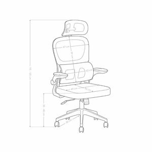 Fotel Biurowy Ergonomiczny Obrotowy z Regulowanym Zagłówkiem na Kółkach 889