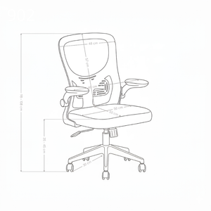 Fotel Biurowy Ergonomiczny Obrotowy z Siatkowym Oparciem na Kółkach 902
