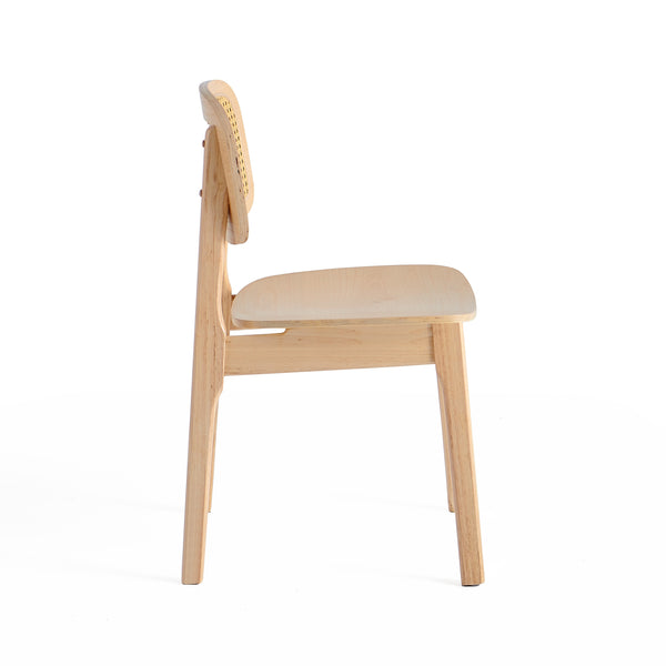 Krzesło Naturalne Drewniane W Kolorze Dębu z Oparciem Rattanowym Loft HSC2515