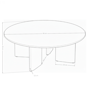 Stolik Kawowy Okrągły Kamień Naturalny 90x90 Nogi Stal Still