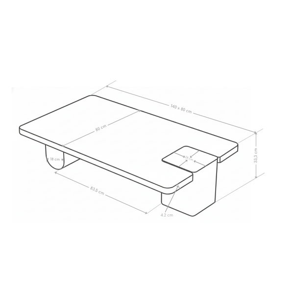 Stolik Kawowy Prostokątny Marmur Naturalny 140x80 Nogi Inox Unity
