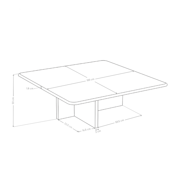 Stolik Kawowy Kwadratowy Marmur Naturalny 100x100 Nogi Stalowe Horizon