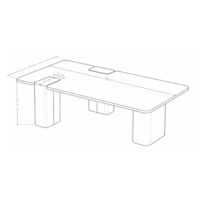 Stolik Kawowy Prostokątny Kamień Naturalny 130x70 Nogi Inox CALM