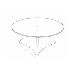 Stolik Kawowy Okrągły Kamień Naturalny 80x80 Nogi Inox Rome
