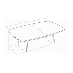 Stolik Kawowy Prostokątny Marmur Naturalny 130x80 Nogi Inox Munich