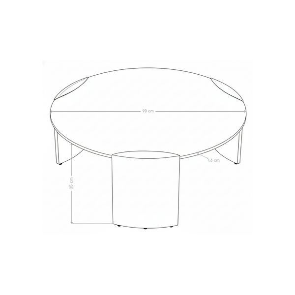Stolik Kawowy Okrągły Kamień Naturalny 90x90 Nogi Inox PRAGUE
