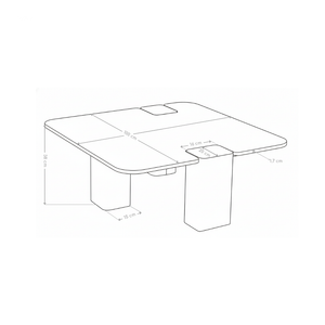 Stolik Kawowy Kwadratowy Marmur Naturalny 100x100 Nogi Inox Cloud