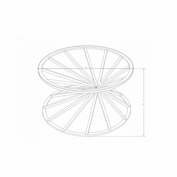 Stolik Kawowy Okrągły 80 cm ze Szkła Hartowanego ze Skręcanym Stelażem FLOW