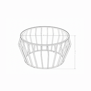 Stolik Kawowy Szklany Ława Okrągła 80x45 Szkło Hartowane FORM