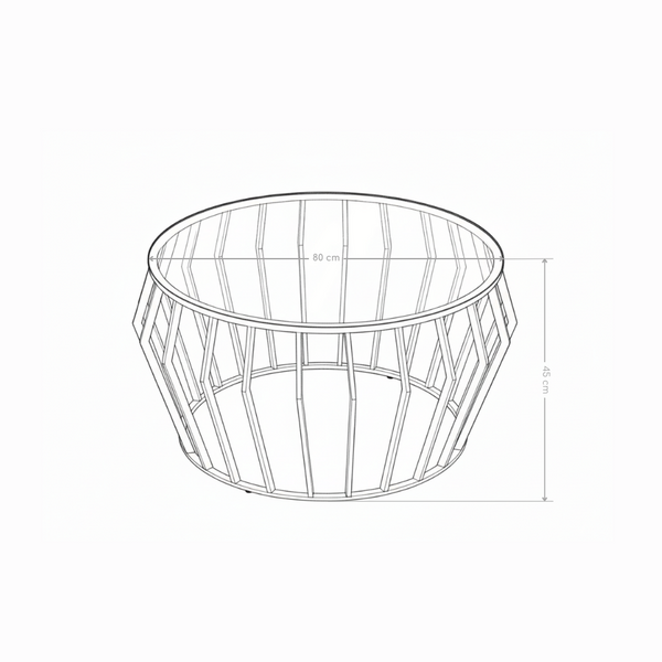 Stolik Kawowy Szklany Ława Okrągła 80x45 Szkło Hartowane FORM