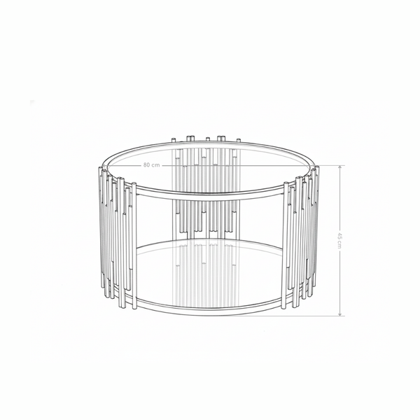 Nowoczesny stolik kawowy okrągły z szkła Nexus 80cm