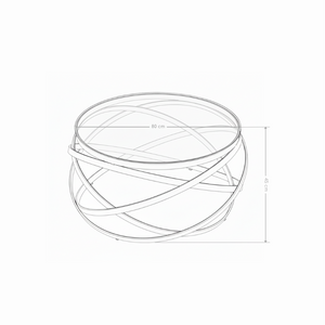 Stolik Kawowy Okrągły 80x45 Hartowane Szkło Malowana Proszkowo Stal ORBIT