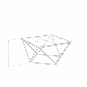 Stolik Kawowy Kwadratowy Szkło Hartowane Nogi Ze Stali Nierdzewnej 80cm Nimbus