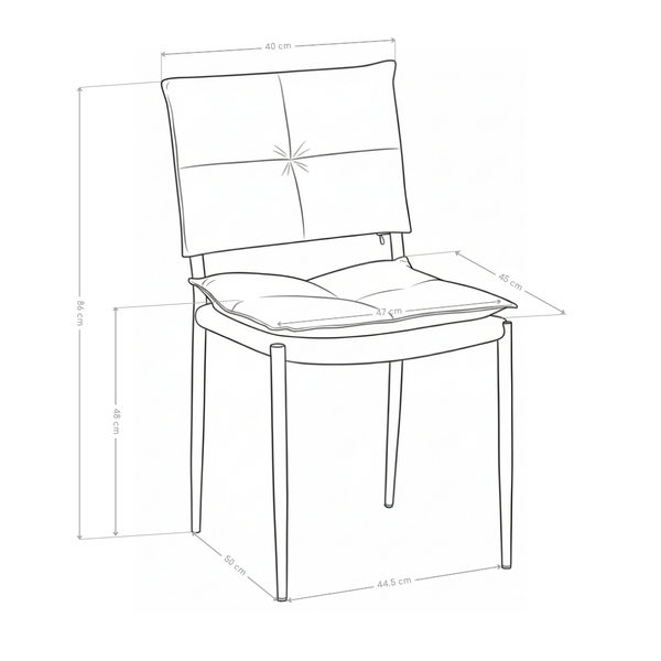 Krzesło do jadalni z skóry ekologicznej Radiance nowoczesne