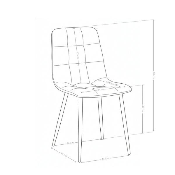 Krzesło Do Jadalni Welurowe Nowoczesne Nogi Stalowe Czarne Eclipse