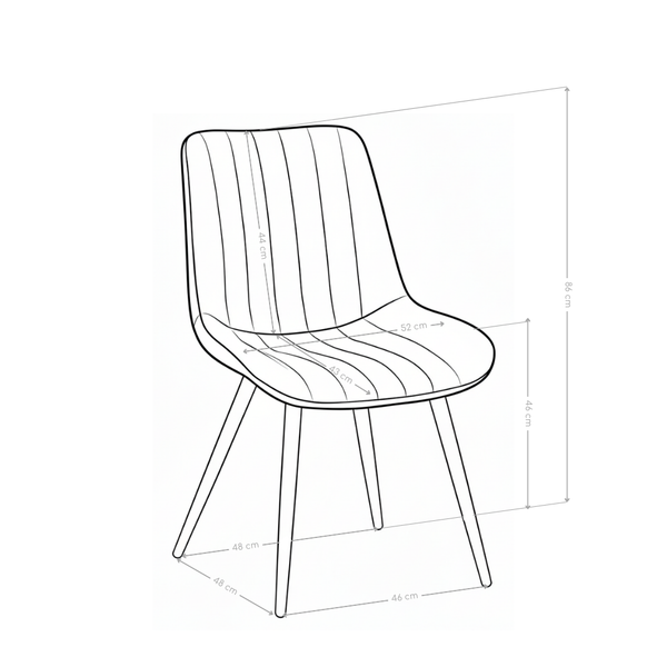 Krzesło Do Jadalni Welurowe Styl Nowoczesny Nogi Stalowe Loft Meridian