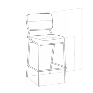 Krzesło Barowe Welurowe Prążkowane Loft Nogi Stalowe Czarne Plush Noir