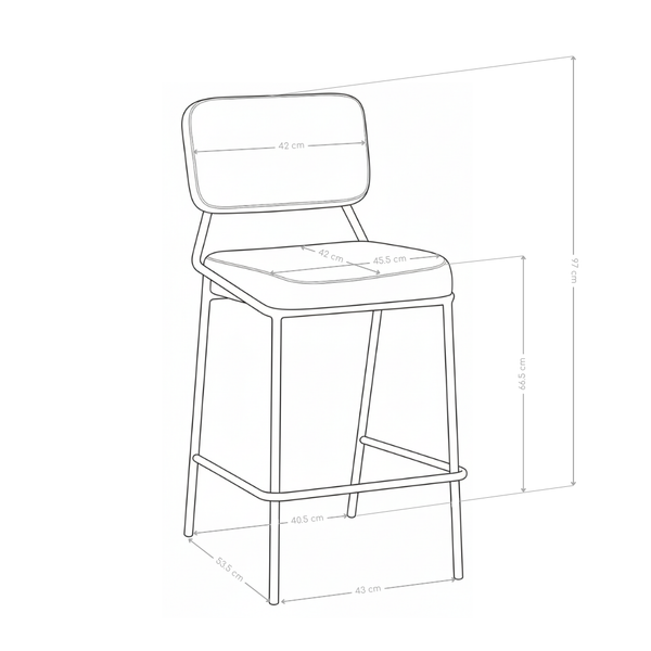 Krzesło Barowe Welurowe Prążkowane Loft Nogi Stalowe Czarne Plush Noir