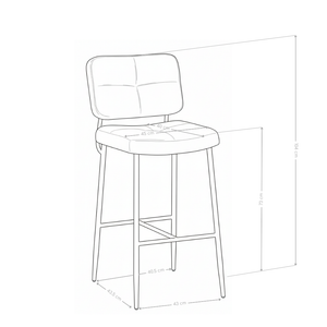 Krzesło Barowe Tapicerowane Nogi Stalowe Malowane Proszkowo Aria