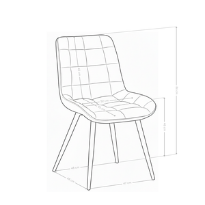 Krzesło Do Jadalni Welurowe Nogi Stalowe Malowane Proszkowo Aurora