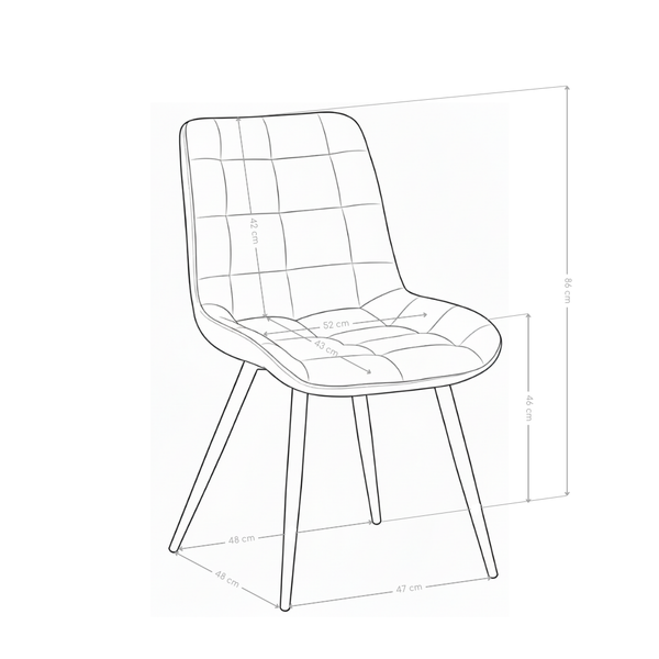 Krzesło Do Jadalni Welurowe Nogi Stalowe Malowane Proszkowo Aurora