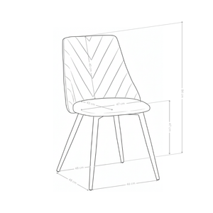 Krzesło Do Jadalni Welurowe Nogi Stalowe Malowane Proszkowo Zephyr