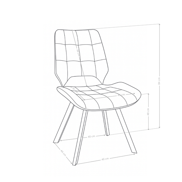 Krzesło Do Jadalni Tapicerowane Nowoczesne Nogi Stalowe Czarne Linea