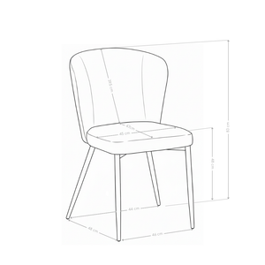 Krzesło Do Jadalni Tapicerowane Nowoczesne Nogi Stalowe Czarne Solstice